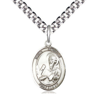 Pewter Saint Andrew the Apostle Medal Religious Jewelry Engraved Catholic Saint Jewelry