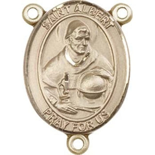 14kt Gold Filled Saint Albert the Great Rosary Center Rosary Center Engraved Catholic Saint Jewelry