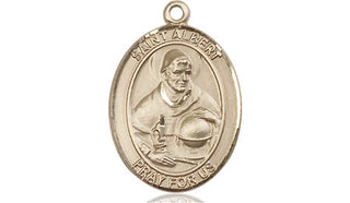 14kt Gold Filled Saint Albert the Great Medal Engraved Catholic Saint Jewelry