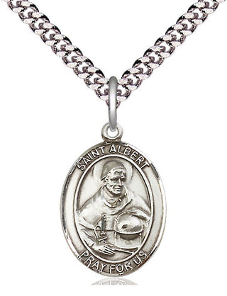 Pewter Saint Albert the Great Medal Religious Jewelry Engraved Catholic Saint Jewelry