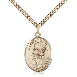 14kt Gold Filled Saint Agatha Medal Religious Jewelry Engraved Catholic Saint Jewelry
