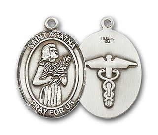 Sterling Silver St. Agatha Nurse Pendant