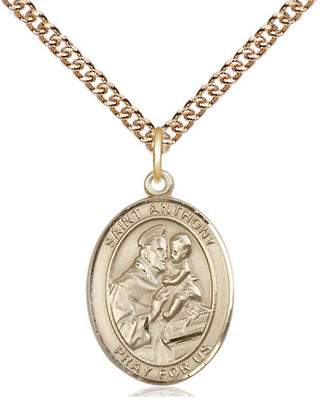 14kt Gold Filled Saint Anthony of Padua Medal Religious Jewelry Engraved Catholic Saint Jewelry