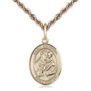 14kt Gold Filled Saint Anthony of Padua Medal Religious Jewelry Engraved Catholic Saint Jewelry