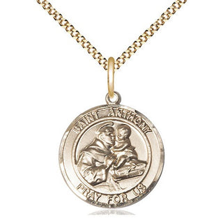 14kt Gold Filled Saint Anthony Medal Religious Jewelry Engraved Catholic Saint Jewelry