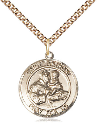14kt Gold Filled Saint Anthony Medal Religious Jewelry Engraved Catholic Saint Jewelry