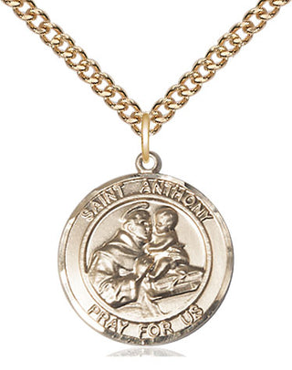 14kt Gold Filled Saint Anthony Medal Religious Jewelry Engraved Catholic Saint Jewelry