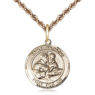 14kt Gold Filled Saint Anthony Medal Religious Jewelry Engraved Catholic Saint Jewelry