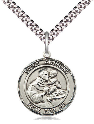 Pewter Saint Anthony Medal Religious Jewelry Engraved Catholic Saint Jewelry
