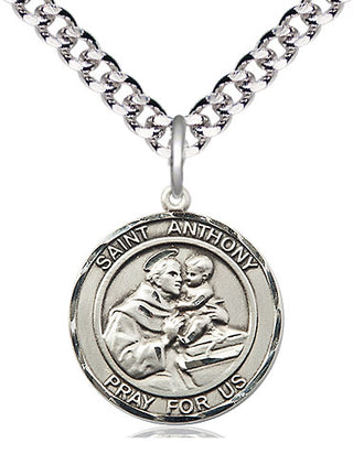 Pewter Saint Anthony Medal Religious Jewelry Engraved Catholic Saint Jewelry