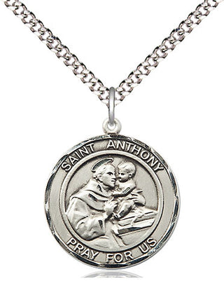 Pewter Saint Anthony Medal Religious Jewelry Engraved Catholic Saint Jewelry
