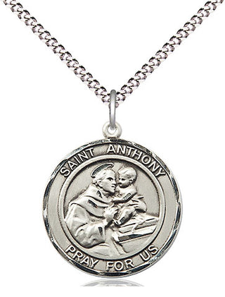 Sterling Silver Saint Anthony Medal Religious Jewelry Engraved Catholic Saint Jewelry