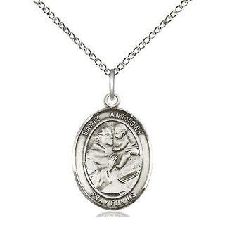 Sterling Silver Saint Anthony of Padua Medal Religious Jewelry Engraved Catholic Saint Jewelry