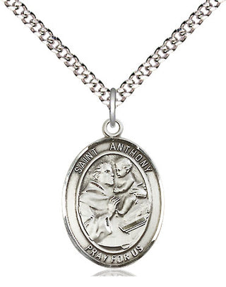 Sterling Silver Saint Anthony of Padua Medal Religious Jewelry Engraved Catholic Saint Jewelry