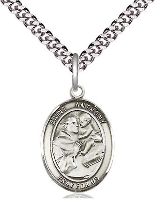Sterling Silver Saint Anthony of Padua Medal Religious Jewelry Engraved Catholic Saint Jewelry