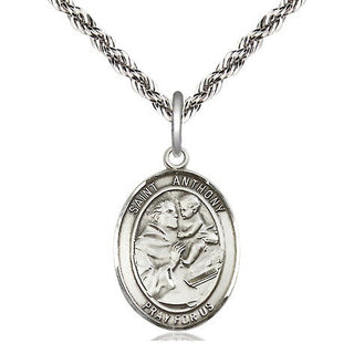 Sterling Silver Saint Anthony of Padua Medal Religious Jewelry Engraved Catholic Saint Jewelry