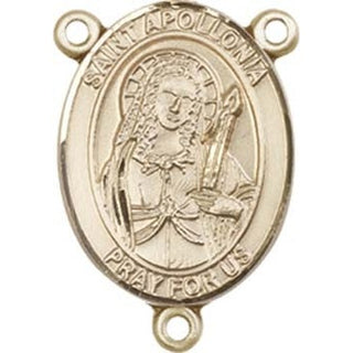 14kt Gold Filled Saint Apollonia Rosary Center Rosary Center Engraved Catholic Saint Jewelry