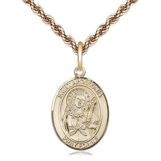 14kt Gold Filled Saint Apollonia Medal Religious Jewelry Engraved Catholic Saint Jewelry