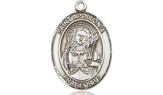 Pewter Saint Apollonia Medal Engraved Catholic Saint Jewelry
