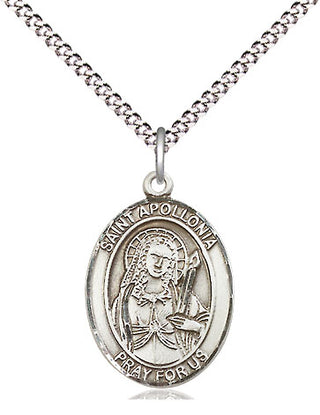 Pewter Saint Apollonia Medal Religious Jewelry Engraved Catholic Saint Jewelry
