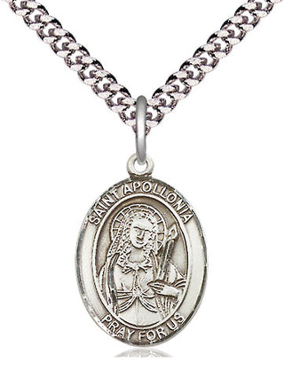 Pewter Saint Apollonia Medal Religious Jewelry Engraved Catholic Saint Jewelry