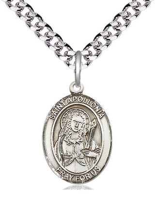 Pewter Saint Apollonia Medal Religious Jewelry Engraved Catholic Saint Jewelry