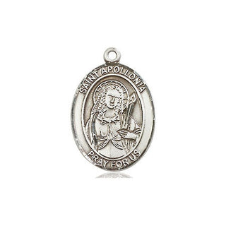 Sterling Silver Saint Apollonia Medal Religious Jewelry Engraved Catholic Saint Jewelry