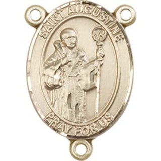 14kt Gold Filled Saint Augustine Rosary Center Rosary Center Engraved Catholic Saint Jewelry