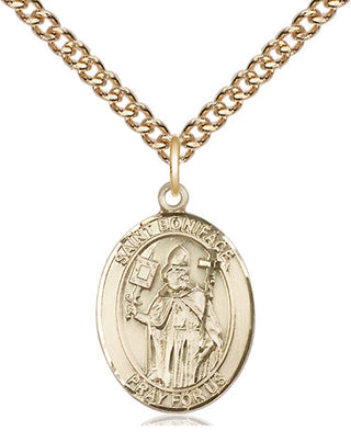14kt Gold Filled Saint Boniface Medal Religious Jewelry Engraved Catholic Saint Jewelry