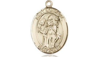 14kt Gold Saint Boniface Medal Engraved Catholic Saint Jewelry