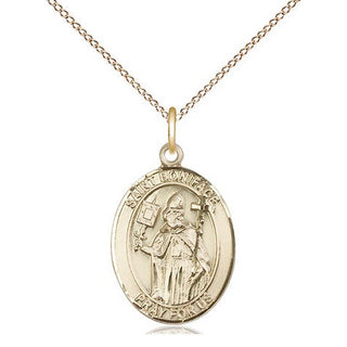14kt Gold Saint Boniface Medal Engraved Catholic Saint Jewelry