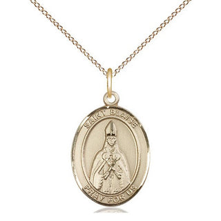 14kt Gold Filled Saint Blaise Medal Religious Jewelry Engraved Catholic Saint Jewelry