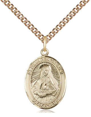 14kt Gold Filled Saint Frances Cabrini Medal Religious Jewelry Engraved Catholic Saint Jewelry