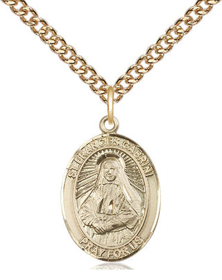 14kt Gold Filled Saint Frances Cabrini Medal Religious Jewelry Engraved Catholic Saint Jewelry