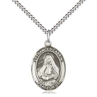 Pewter Saint Frances Cabrini Medal Religious Jewelry Engraved Catholic Saint Jewelry