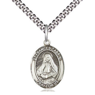 Pewter Saint Frances Cabrini Medal Religious Jewelry Engraved Catholic Saint Jewelry