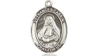Sterling Silver Saint Frances Cabrini Medal Religious Jewelry Engraved Catholic Saint Jewelry
