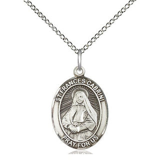 Sterling Silver Saint Frances Cabrini Medal Religious Jewelry Engraved Catholic Saint Jewelry