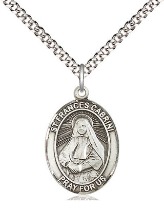 Sterling Silver Saint Frances Cabrini Medal Religious Jewelry Engraved Catholic Saint Jewelry