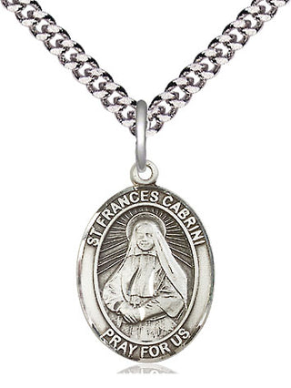 Sterling Silver Saint Frances Cabrini Medal Religious Jewelry Engraved Catholic Saint Jewelry