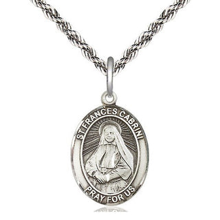 Sterling Silver Saint Frances Cabrini Medal Religious Jewelry Engraved Catholic Saint Jewelry