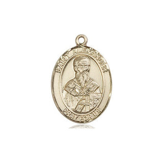 14kt Gold Filled Saint Alexander Constantinople Medal Engraved Catholic Saint Jewelry
