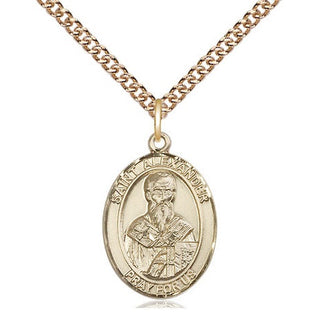 14kt Gold Filled Saint Alexander Constantinople Medal Religious Jewelry Engraved Catholic Saint Jewelry