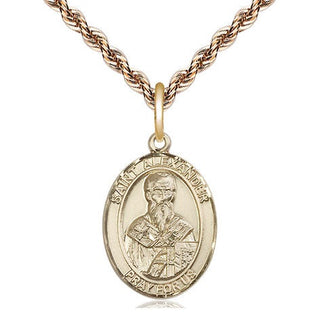 14kt Gold Filled Saint Alexander Constantinople Medal Religious Jewelry Engraved Catholic Saint Jewelry