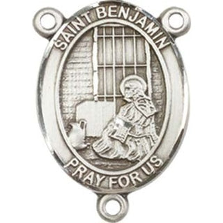 Sterling Silver Saint Benjamin Rosary Center