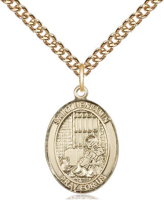 14kt Gold Filled Saint Benjamin Medal Religious Jewelry Engraved Catholic Saint Jewelry