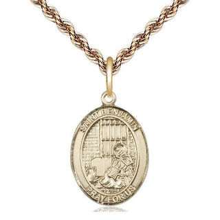 14kt Gold Filled Saint Benjamin Medal Religious Jewelry Engraved Catholic Saint Jewelry