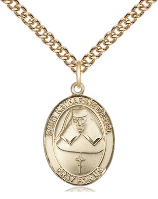 14kt Gold Filled Saint Katharine Drexel Medal Religious Jewelry Engraved Catholic Saint Jewelry