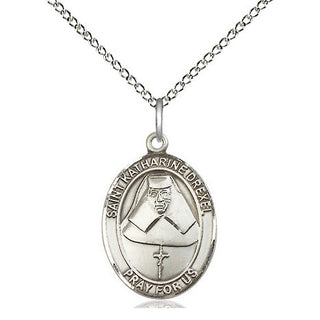 Sterling Silver Saint Katharine Drexel Medal Religious Jewelry Engraved Catholic Saint Jewelry