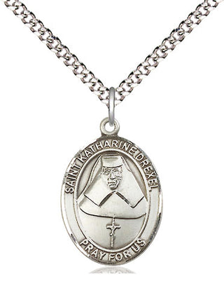 Sterling Silver Saint Katharine Drexel Medal Religious Jewelry Engraved Catholic Saint Jewelry